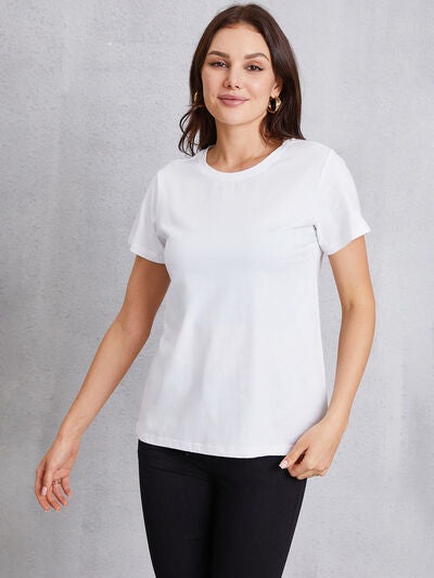 Round Neck Short Sleeve T-Shirt Trendsi