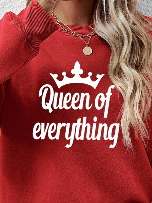 QUEEN OF EVERYTHING Round Neck Sweatshirt BLUE ZONE PLANET