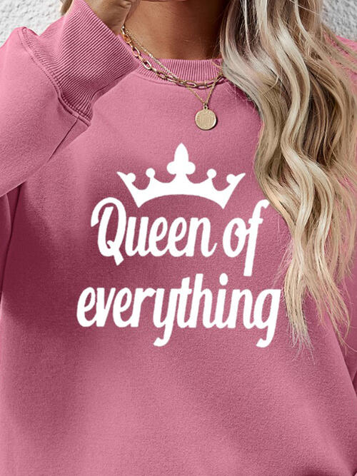 QUEEN OF EVERYTHING Round Neck Sweatshirt BLUE ZONE PLANET