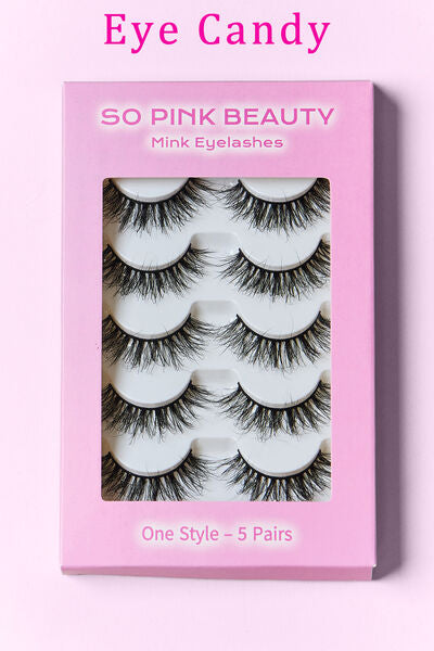 SO PINK BEAUTY Mink Eyelashes 5 Pairs Trendsi