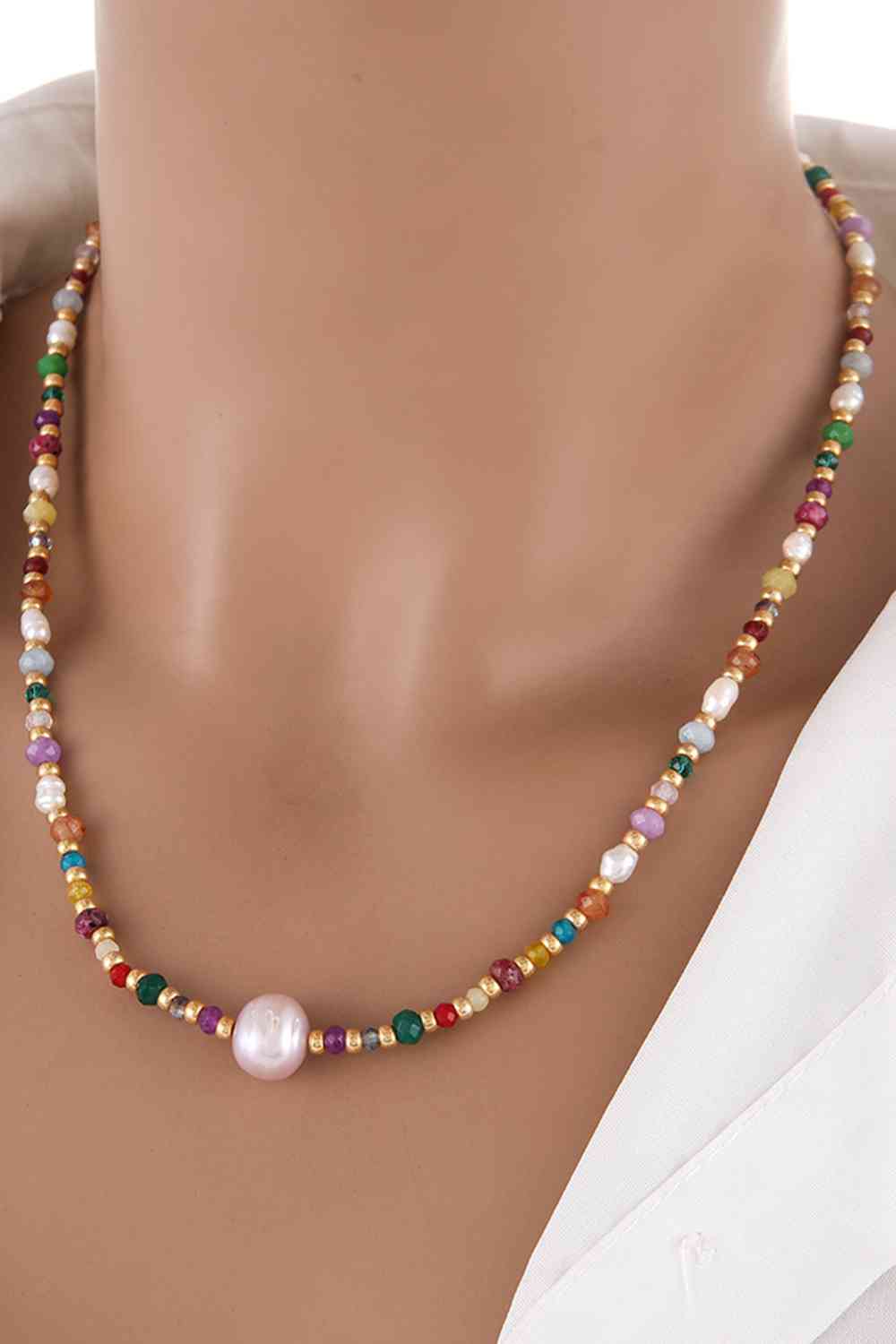 Multicolored Bead Necklace BLUE ZONE PLANET