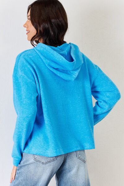 Zenana Full Size Long Sleeve Cozy Hoodie BLUE ZONE PLANET