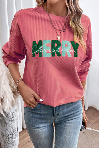 MERRY CHRISTMAS Round Neck Sweatshirt BLUE ZONE PLANET