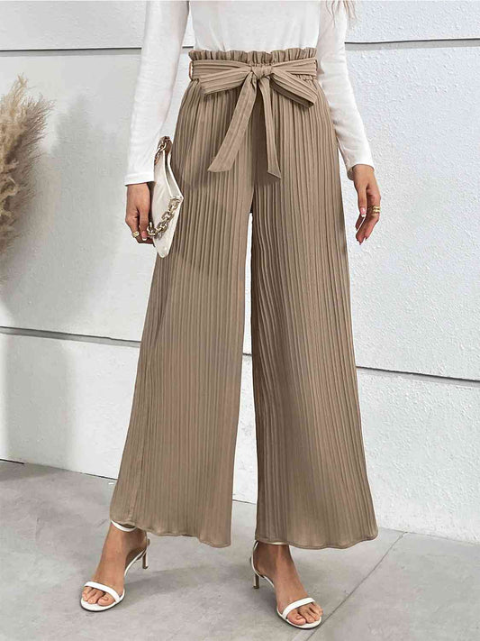 Tied Wide Leg Long Pants BLUE ZONE PLANET