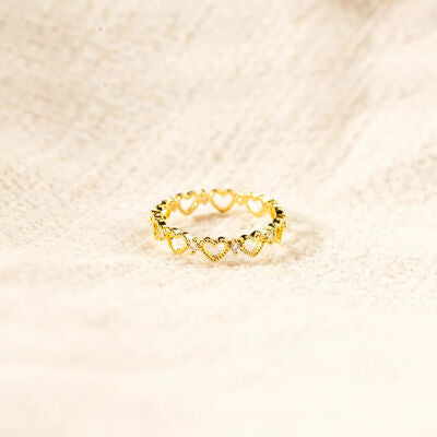 Heart Shape 18K Gold-Plated Ring-RINGS-[Adult]-[Female]-Gold-6-2022 Online Blue Zone Planet