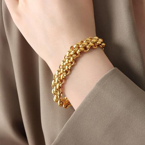 Gold-Plated Toggle Clasp Bracelet BLUE ZONE PLANET