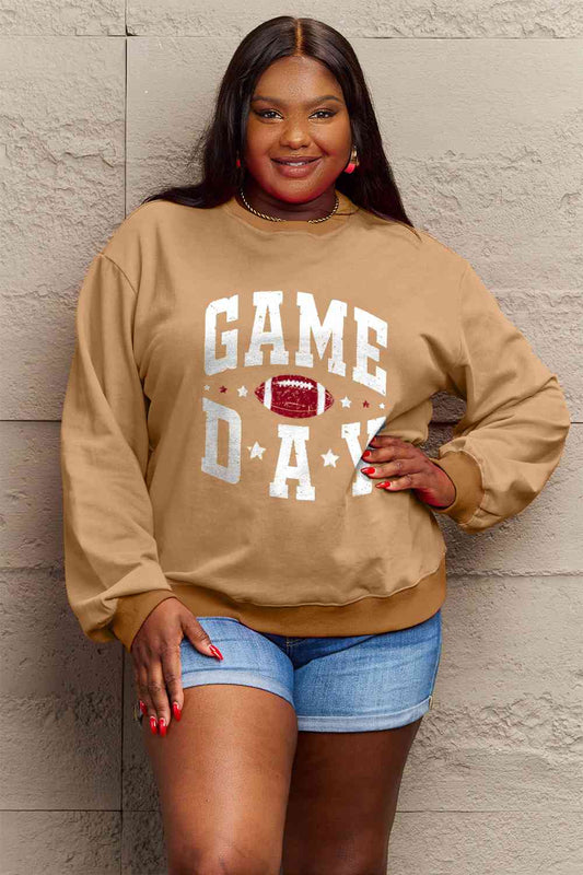 Simply Love Full Size GAME DAY Graphic Sweatshirt BLUE ZONE PLANET