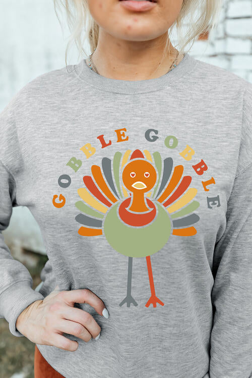 GOBBLE GOBBLE Graphic Long Sleeve Sweater BLUE ZONE PLANET