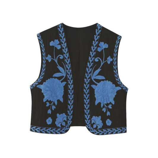 New Ladies Fashion Embroidered Cardigan Vest Vest kakaclo