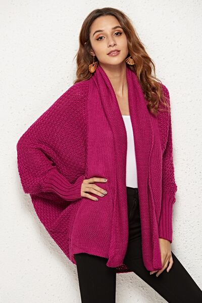 Open Front Batwing Sleeve Cardigan BLUE ZONE PLANET