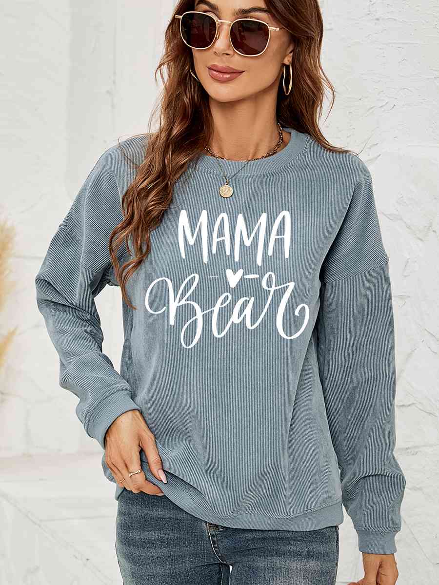 MAMA Graphic Round Neck Sweatshirt BLUE ZONE PLANET