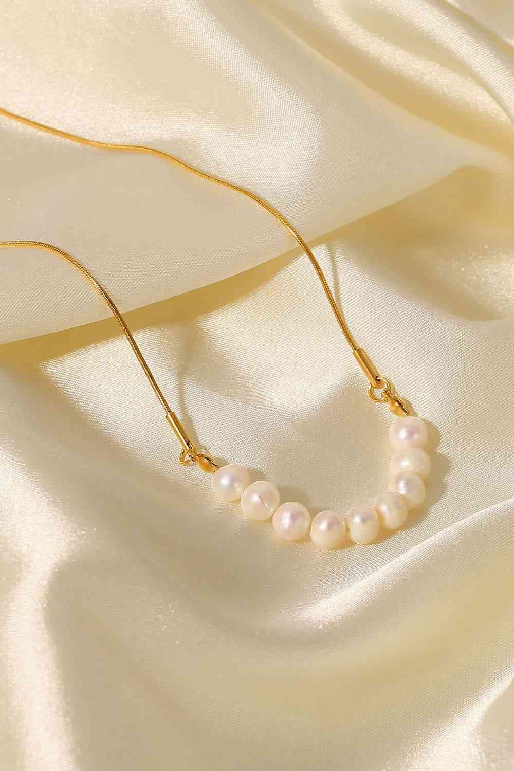 18K Gold-Plated Freshwater Pearl Necklace BLUE ZONE PLANET