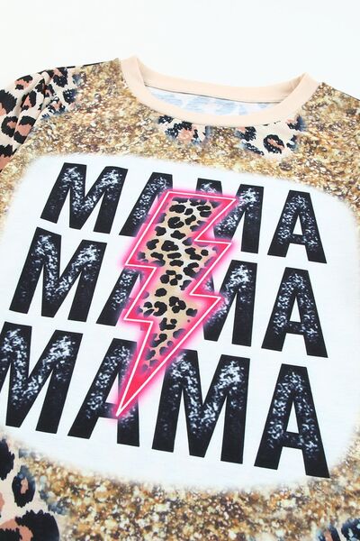 Blue Zone Planet |  MAMA Graphic Leopard Short Sleeve T-Shirt BLUE ZONE PLANET