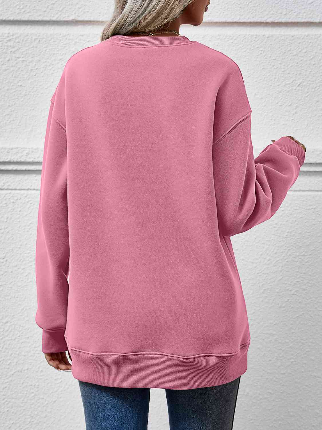 Round Neck Long Sleeve Sweatshirt BLUE ZONE PLANET