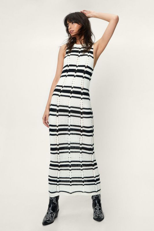 Blue Zone Planet |  round neck loose contrast striped dress BLUE ZONE PLANET