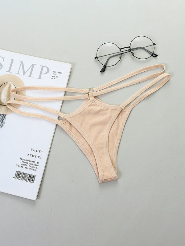 Blue Zone Planet |  Transparent sexy bikini thin strap hollow triangle low waist ladies panties BLUE ZONE PLANET