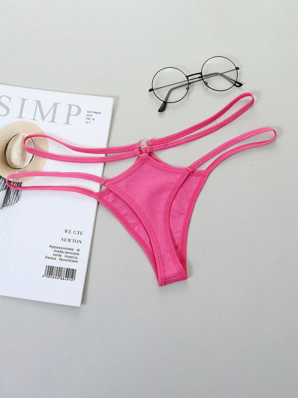 Blue Zone Planet |  Transparent sexy bikini thin strap hollow triangle low waist ladies panties BLUE ZONE PLANET