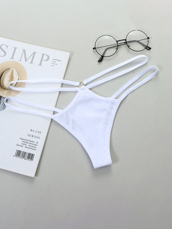Blue Zone Planet |  Transparent sexy bikini thin strap hollow triangle low waist ladies panties BLUE ZONE PLANET