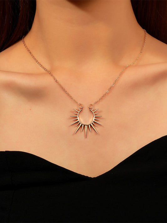 New Arrival Sunflower Pendant Necklace Retro Metal Clavicle Chain Fashion Creative Jewelry-TOPS / DRESSES-[Adult]-[Female]-Golden-F-2022 Online Blue Zone Planet