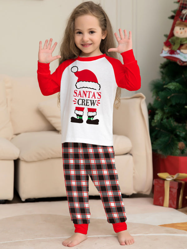 New Christmas parent-child set deer head print home clothes plaid two-piece pajamas-TOPS / DRESSES-[Adult]-[Female]-2022 Online Blue Zone Planet