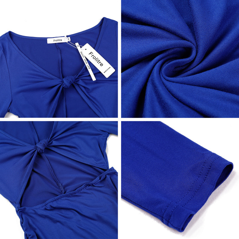 Blue Zone Planet |  Women's Sexy Hollow Out Twist Bodycon Party Mini Dresses kakaclo