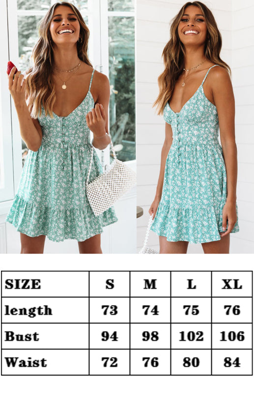 Blue Zone Planet | V-Neck Small Floral Camisole Dress BLUE ZONE PLANET