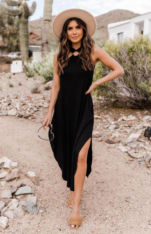 Blue Zone Planet |  Hanging Neck Strap Big Skirt Dress BLUE ZONE PLANET