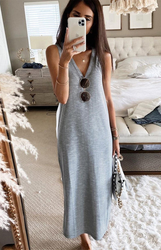 Women's Fashion Halter Halter Tank Dress kakaclo