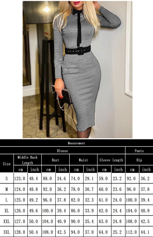 Blue Zone Planet |  Women'S Casual Slim Belt Print Dress kakaclo