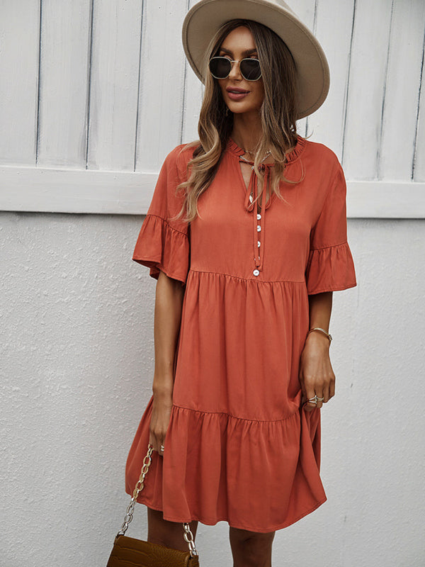 Women's spring and summer temperament casual solid color sexy dress-[Adult]-[Female]-2022 Online Blue Zone Planet