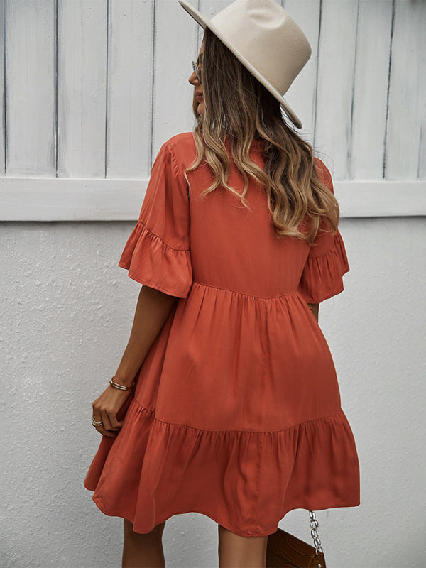 Women's spring and summer temperament casual solid color sexy dress-[Adult]-[Female]-2022 Online Blue Zone Planet