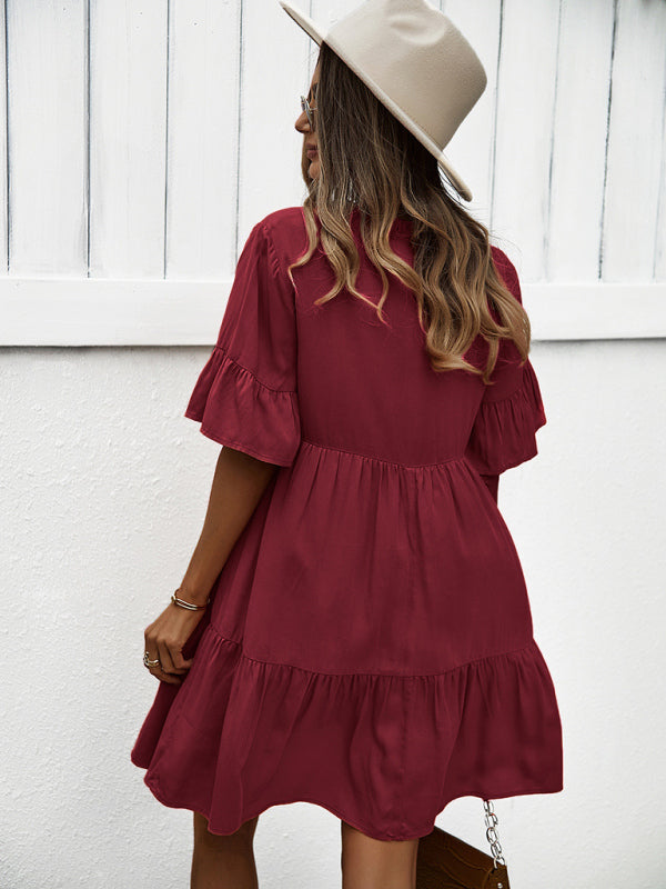 Women's spring and summer temperament casual solid color sexy dress-[Adult]-[Female]-2022 Online Blue Zone Planet