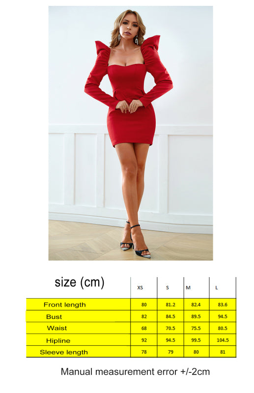 Blue Zone Planet |  Ladies Summer Fashion Square Neck Backless Sexy Package Hip Dress kakaclo