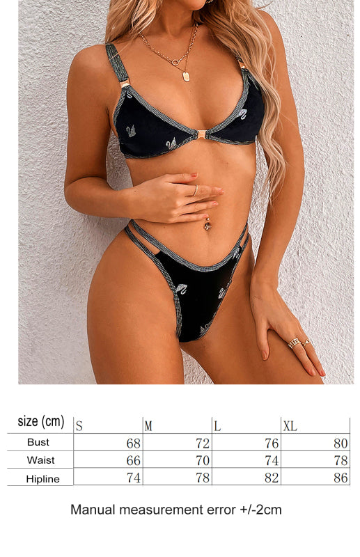 Bikini Swan Contrast Swimsuit BLUE ZONE PLANET