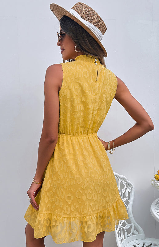 Ladies Spring Summer Fashion Chiffon Lace Jacquard Dress kakaclo