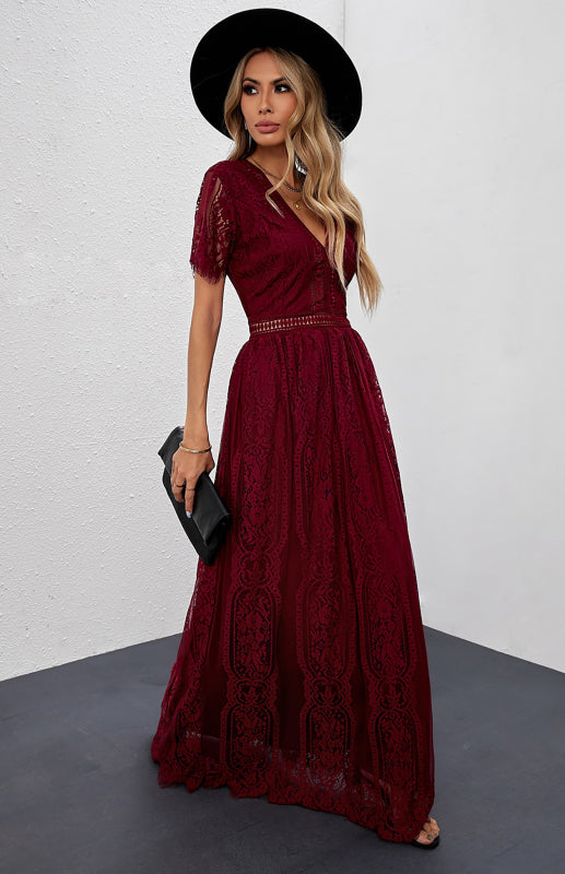 Charlotte's Heartfelt Lace Maxi Dress Blue Zone Planet