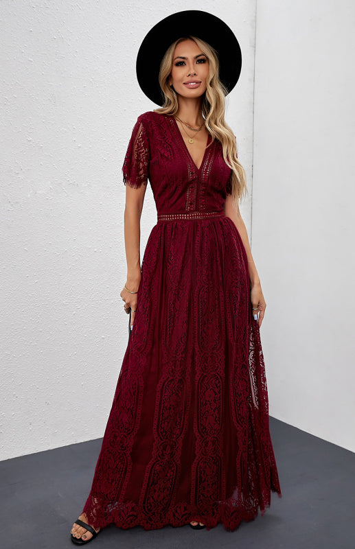 Charlotte's Heartfelt Lace Maxi Dress Blue Zone Planet