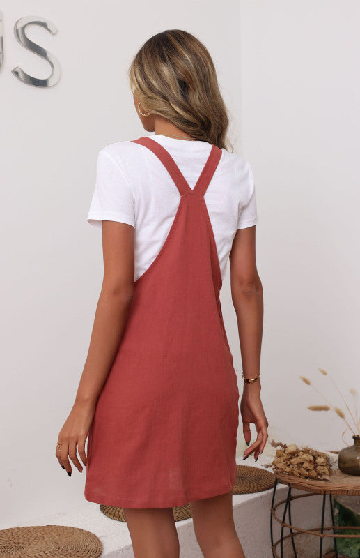 Sophia's Chic Red Strap Mini Dress Blue Zone Planet