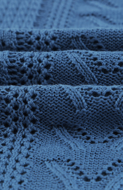 Blue Zone Planet | Long Sleeve Cutout Petal Sleeve Sweater kakaclo