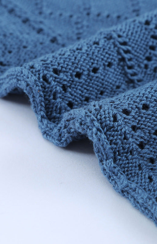 Blue Zone Planet | Long Sleeve Cutout Petal Sleeve Sweater kakaclo