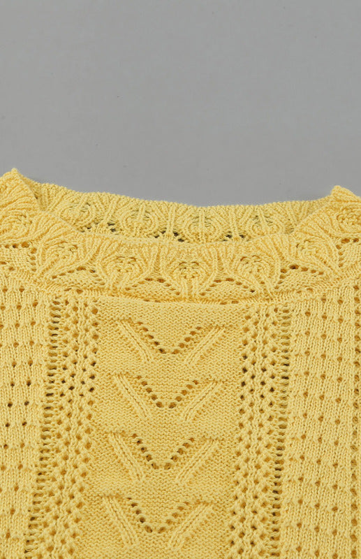 Blue Zone Planet | Long Sleeve Cutout Petal Sleeve Sweater kakaclo