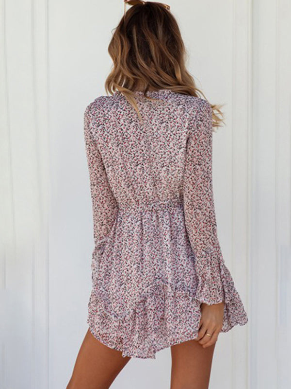 Blue Zone Planet |  Women's broken flower waist sexy dress kakaclo