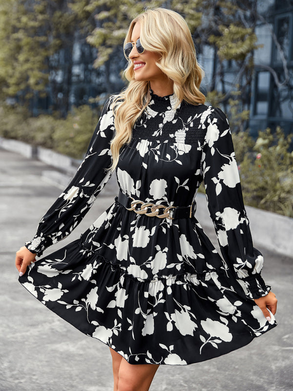 Women's elegant long sleeved loose dress BLUE ZONE PLANET