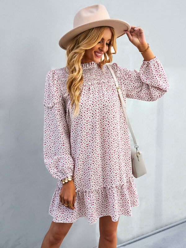 fashion waist reduction holiday loose Floral Dress-[Adult]-[Female]-2022 Online Blue Zone Planet