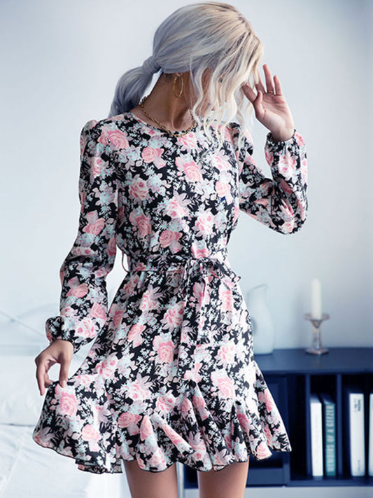 autumn and winter short skirt outer wear long sleeve dress kakaclo