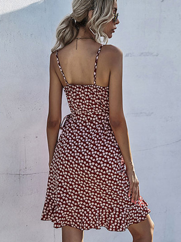 Zone Planet Irregular Hem Ruffle Spaghetti Strap Mini Dress White S by Blue Zone Planet