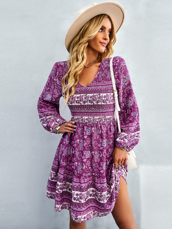 Blue Zone Planet |  Women's Bohemian fashion casual dress kakaclo