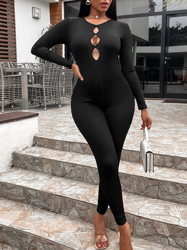 Blue Zone Planet |  solid color slim fit hip lifting Jumpsuit BLUE ZONE PLANET