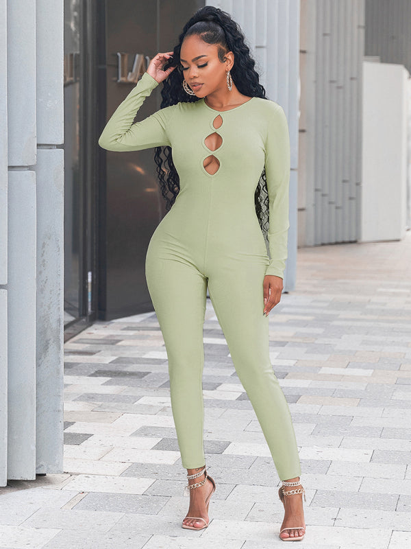 Blue Zone Planet |  solid color slim fit hip lifting Jumpsuit BLUE ZONE PLANET