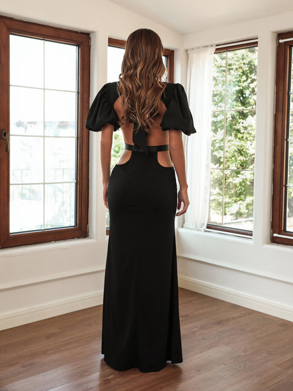 Blue Zone Planet |  Woman'S' New Hip Sexy Long Skirt Puff Sleeve Party Dress kakaclo